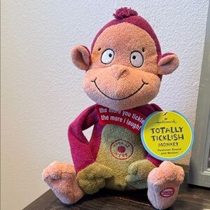 Hallmark Totally Ticklish Monkey Plush - Pink and Tan